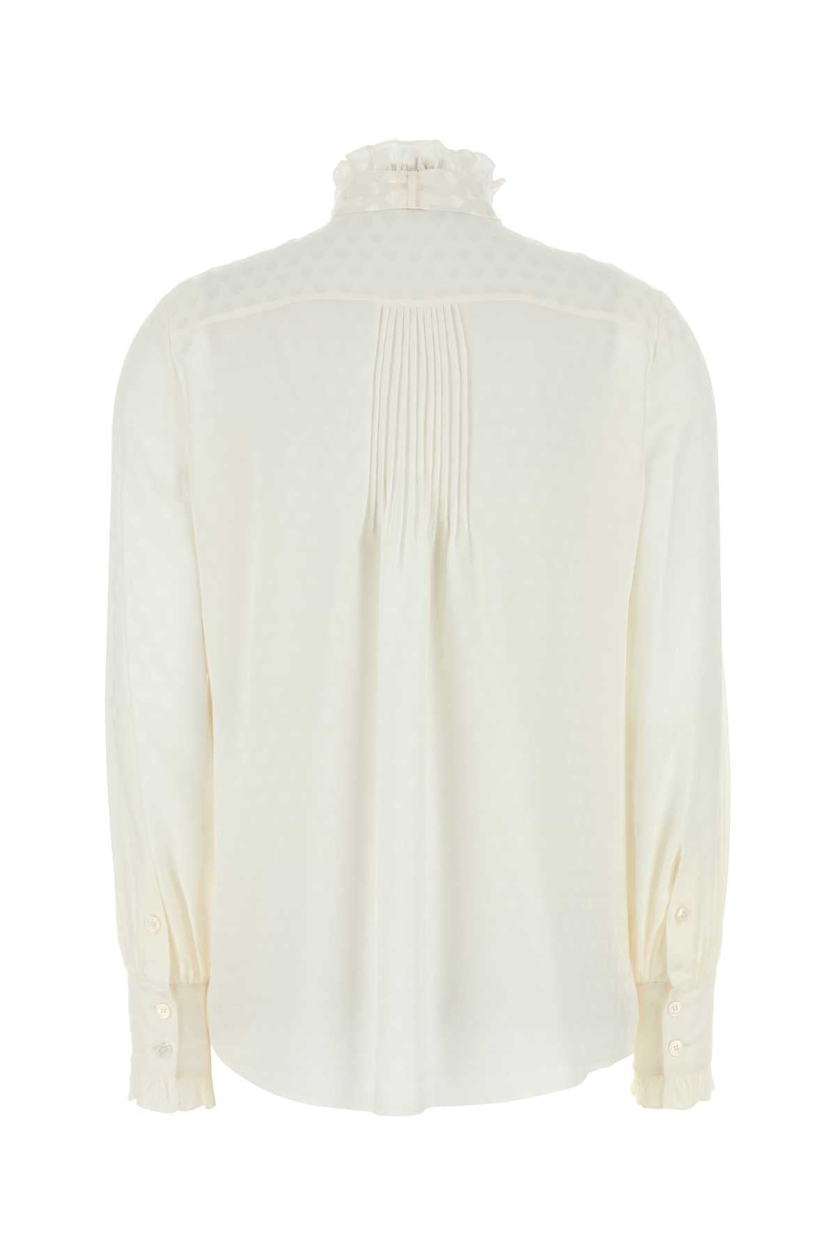Valentino バレンティーノガラヴァニホワイトシルクシャツ - Image 3