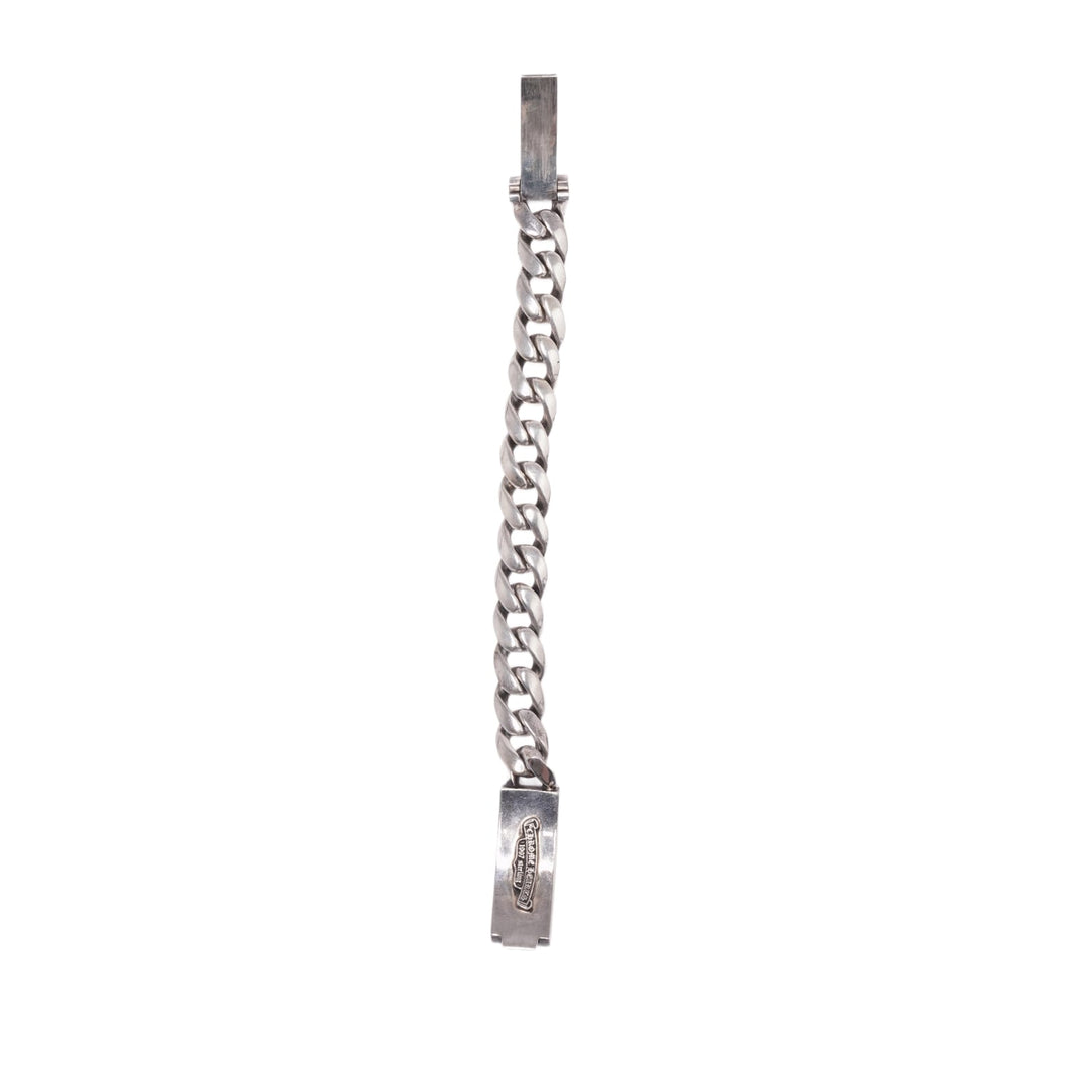 CHROME HEARTS 'FLORAL CROSS' 8IN SILVER BRACELET