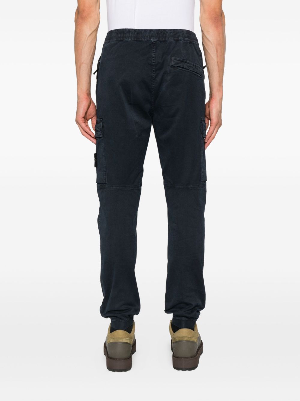 Stone Stone Island Logo Cotton Cargo Trousers - Image 3