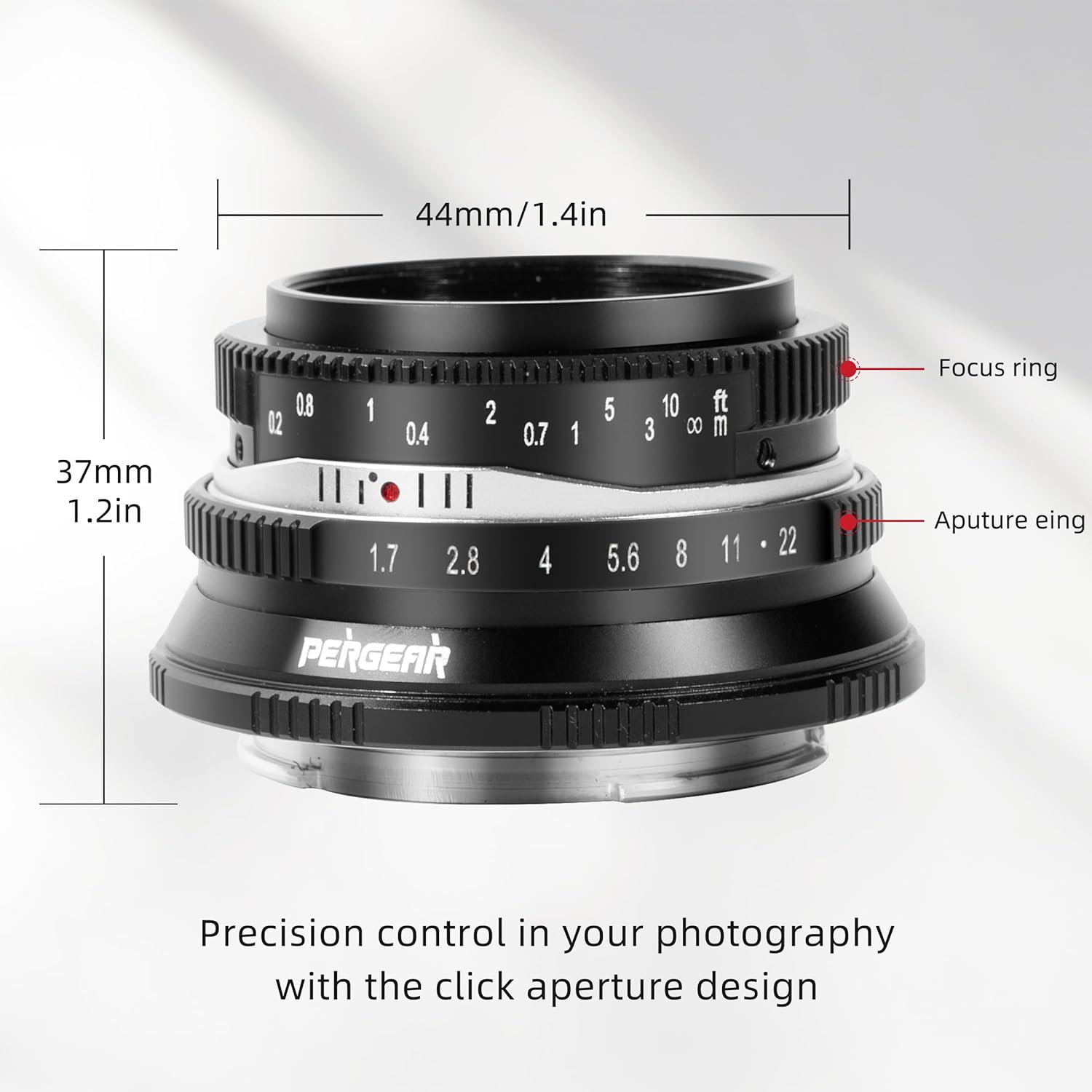 Pergear 25mm F1.7 Replacement Lens Large Caliber Manual APS-C Small Lightweight Camera Lens Perfect for Daily Shooting Portrait Street Photography Landscape Photography (Black, Canon RF Mount)