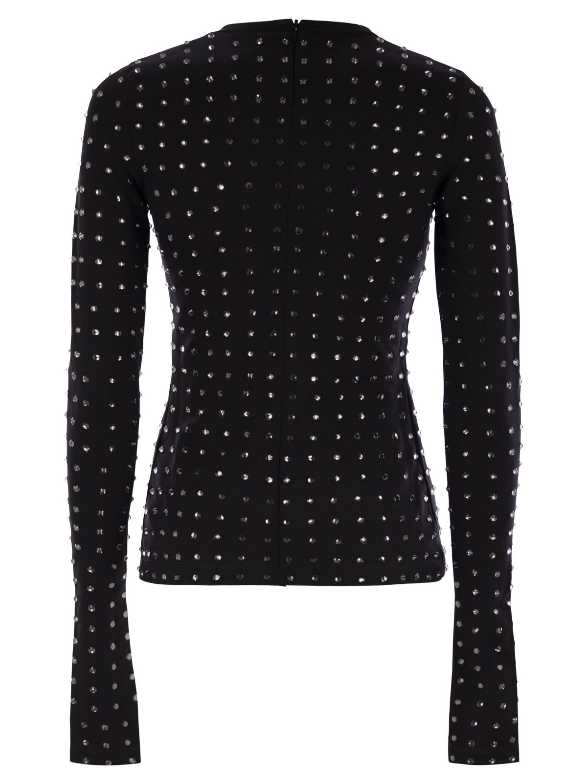 Sportmax ラインストーン付きSportMax Negus Scuba Jersey Tシャツ - Image 3