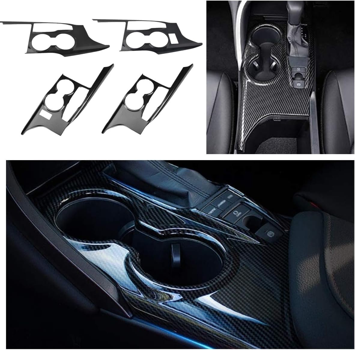 For Camry 10th XV7# 2017-2024 Steering Button Panel 3P Door Power Window Button Cover 4P Center Shift Cover 1P Shift Knob Cover Steering Wheel Panel 1P For Toyota Vehicles Only 9pcs Set (For