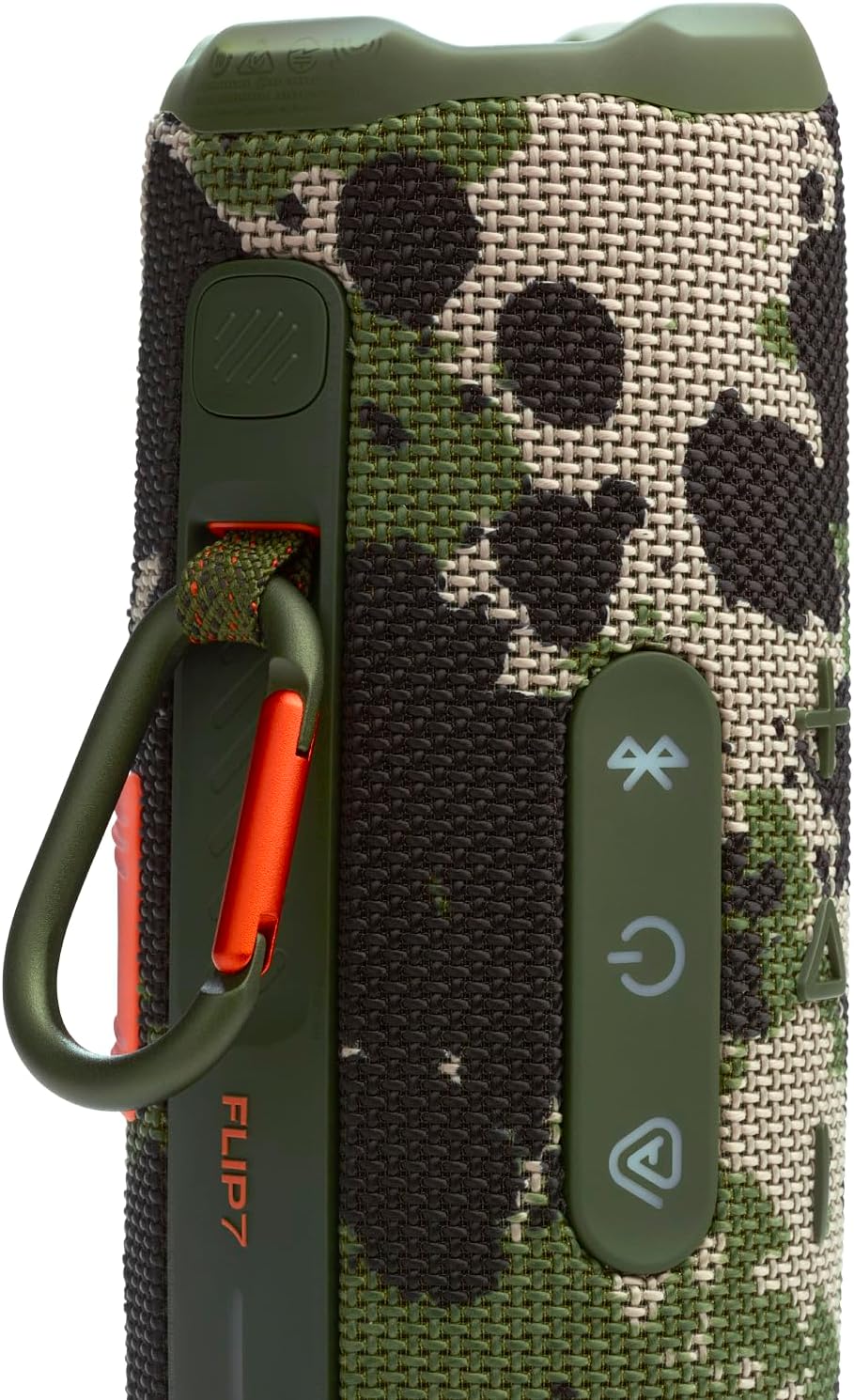 JBL Flip 7, Portable Speaker, Bluetooth Compatible, IP68 Dustproof, Waterproof, USB-C, App Compatible, Lanyard and Carabiner Included, AURA CAST Multi-Speaker Connection, Squad, JBLFLIP7SQUAD