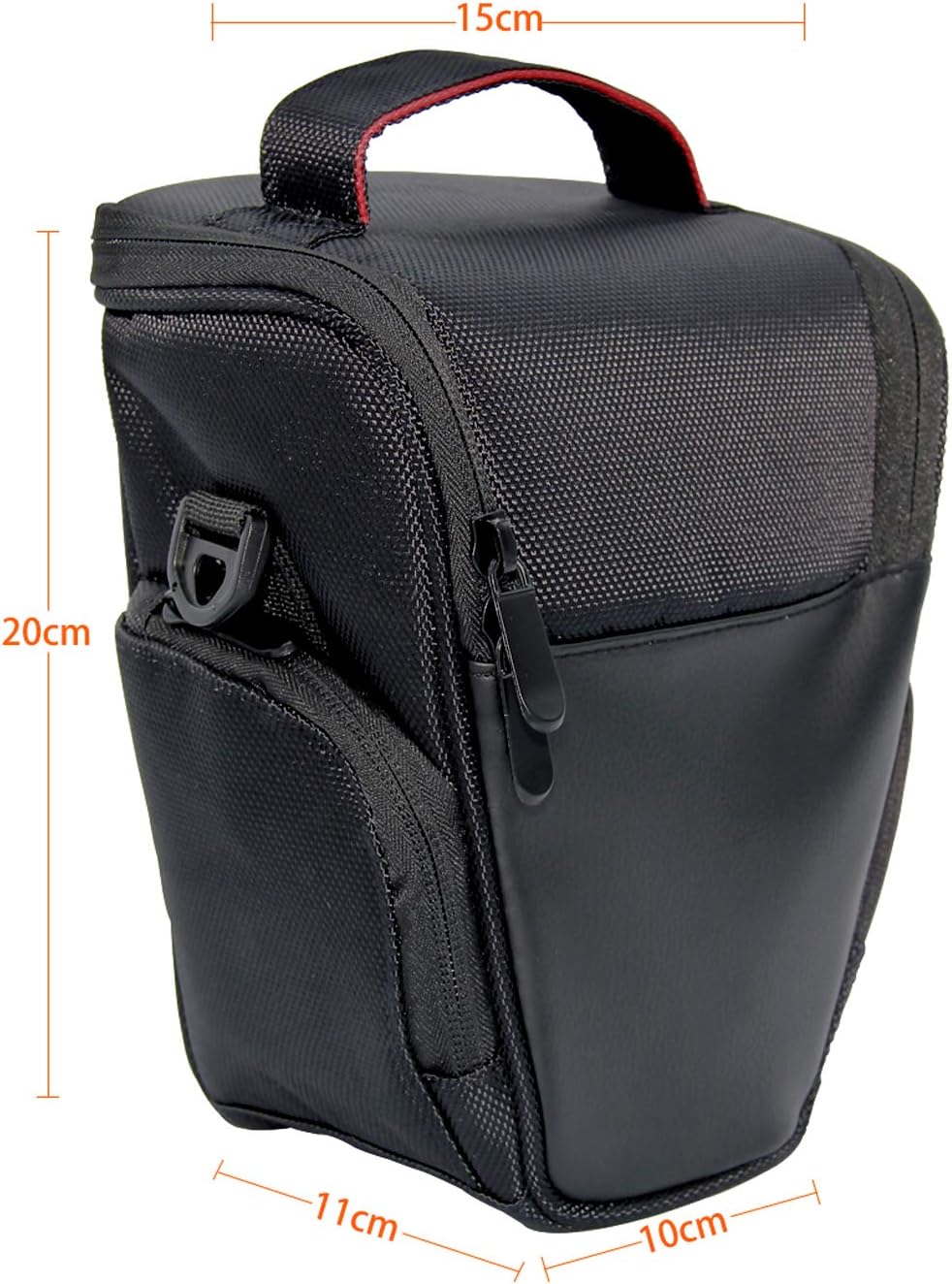 FOSOTO, Shoulder Camera Bag for Canon, Nikon, Sony, PU Leather (Black)