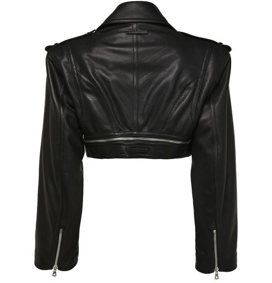 JEAN PAUL GAULTIER レザー製 クロップドジャケット - Image 3