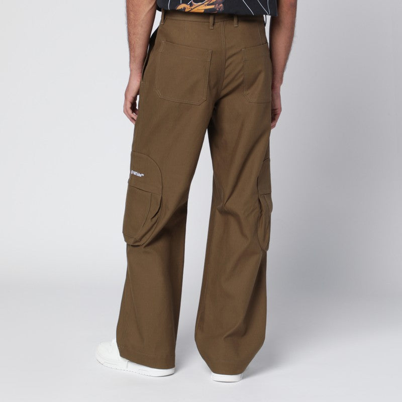 Off Off White™ ロゴ入りブラウン カーゴ パンツ - Image 3