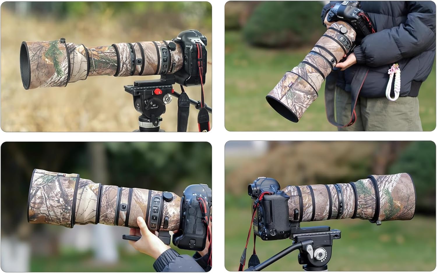 Lens Cover, Camouflage Coat for Telephoto Lens Compatible with SIGMA 150-600mm F5-6.3 DG OS Sports, Triple Layer Protection [Color Number: Aoba Camo]
