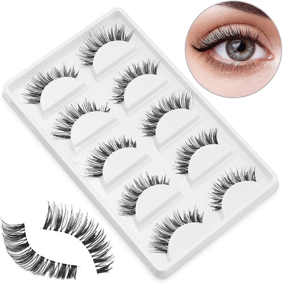5 Pairs False Eyelashes, Ultra Thick, Stage Use, Cosmetic, Natural, Long Eyelash Extensions, Fake Eyelashes, Handmade, 3D