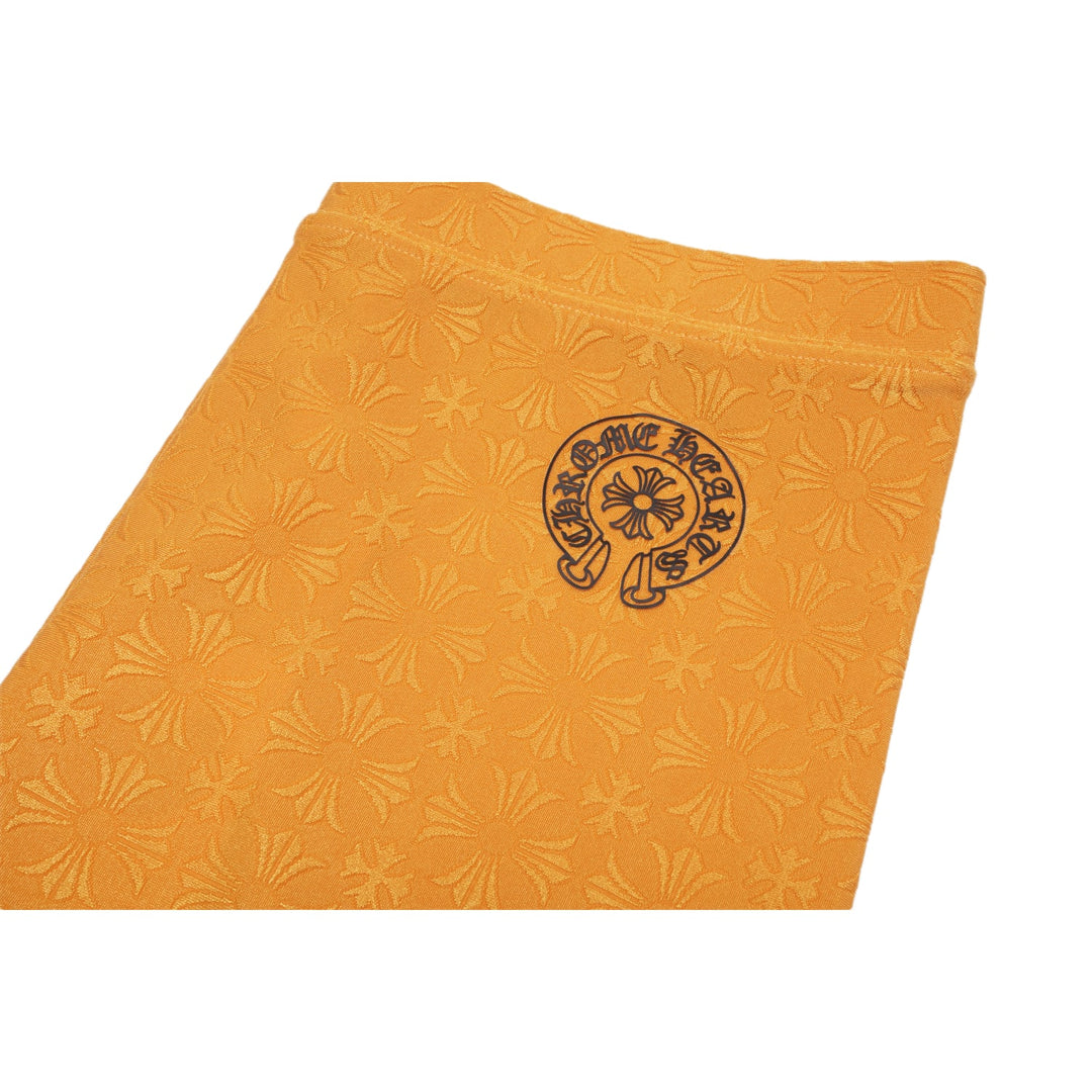 CHROME HEARTS 'YELLOW' EMBOSSED CROSS SHORTS