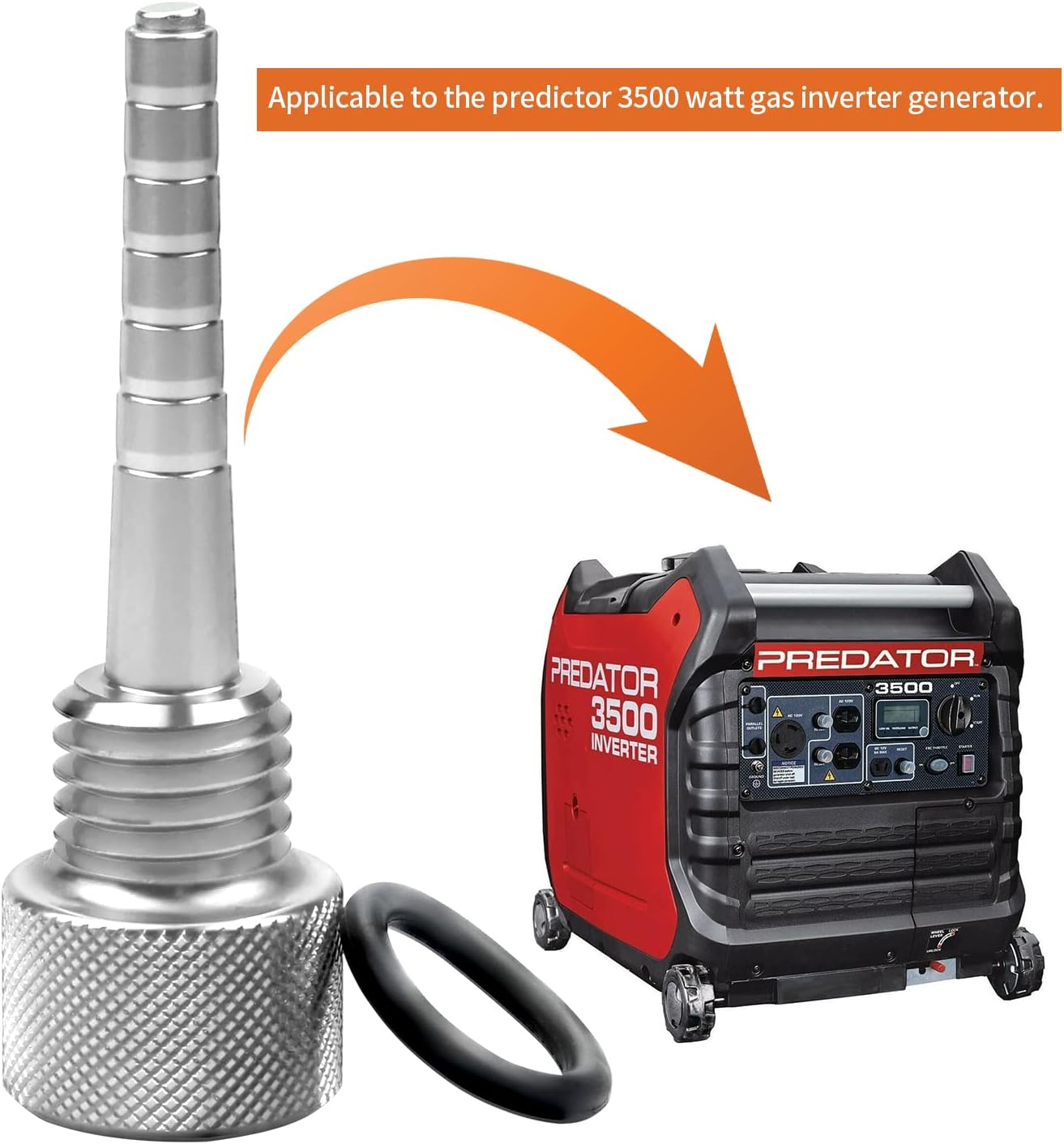 Magnetic Chip Oil Oil Oil Oil Oil Oil Dip Stick Predator 3500W 3500W Inverter Generator with O-Ring - Silver