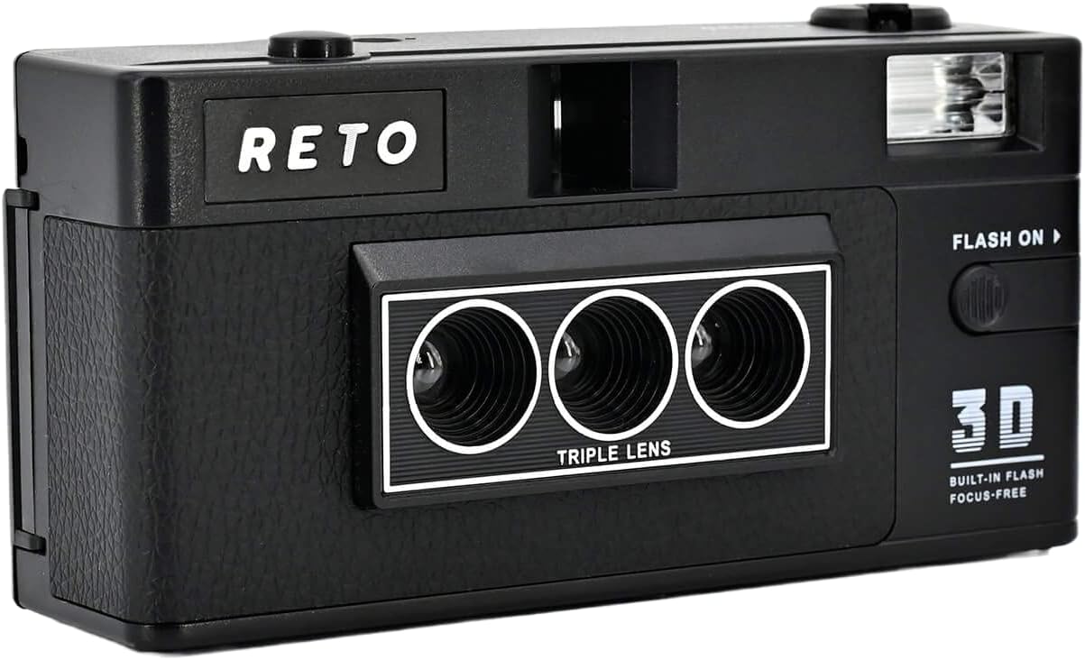 RETO Reto3D 35mm 3D Film Camera - Retro Lenticular 3D Effect Boomerang Wigglegram Camera