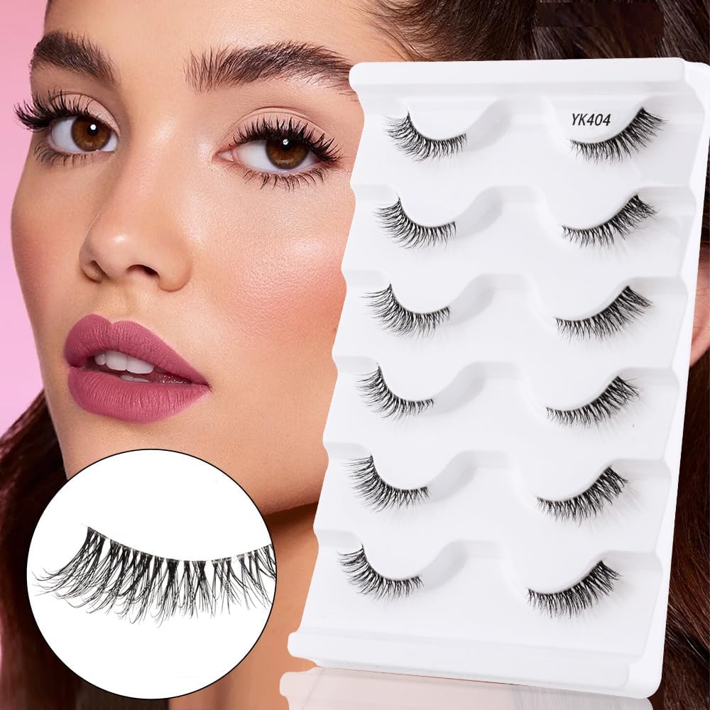 Daily Short 5 Pairs False Eyelashes Fake Mink Eyelashes Ultra Thick Daily Makeup Stage Eyelashes (YK404)
