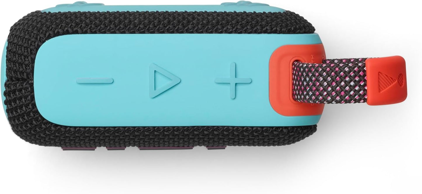 JBL Go 4 Portable Bluetooth Speaker, USB-C Charging, IP67 Dustproof and Waterproof, App Compatible, Passive Radiator, Funky Black (JBLGO4BLKO)