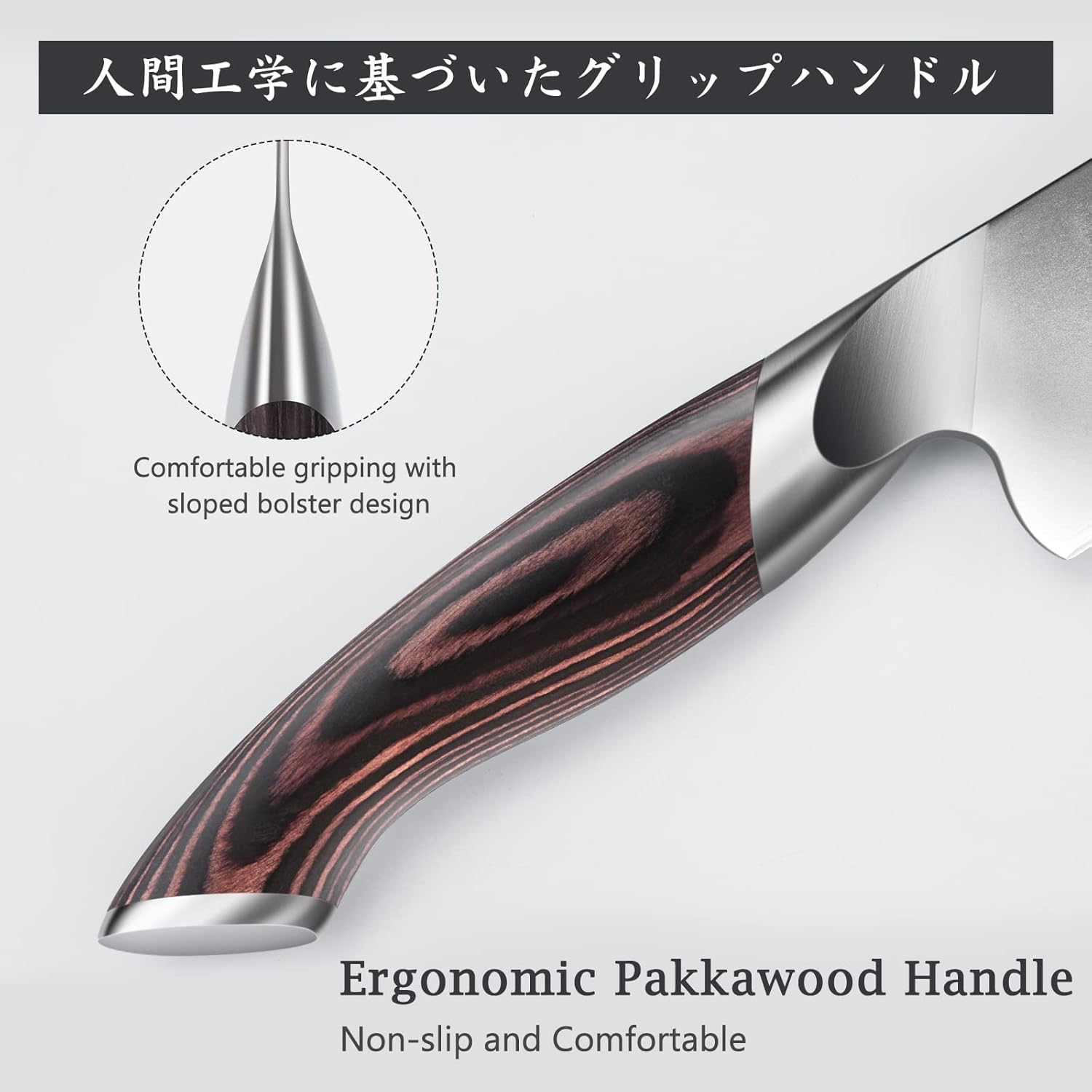 HOSHANHO Kitchen Knife, 7.0 inches (178 mm), Santoku Knife, Well-Cut, All-Purpose Cooking, High Carbon Stainless Steel, 10Cr15CoMoV, Steel Kitchen Knife, Santoku Knife, Suitable for Cutting Meat and