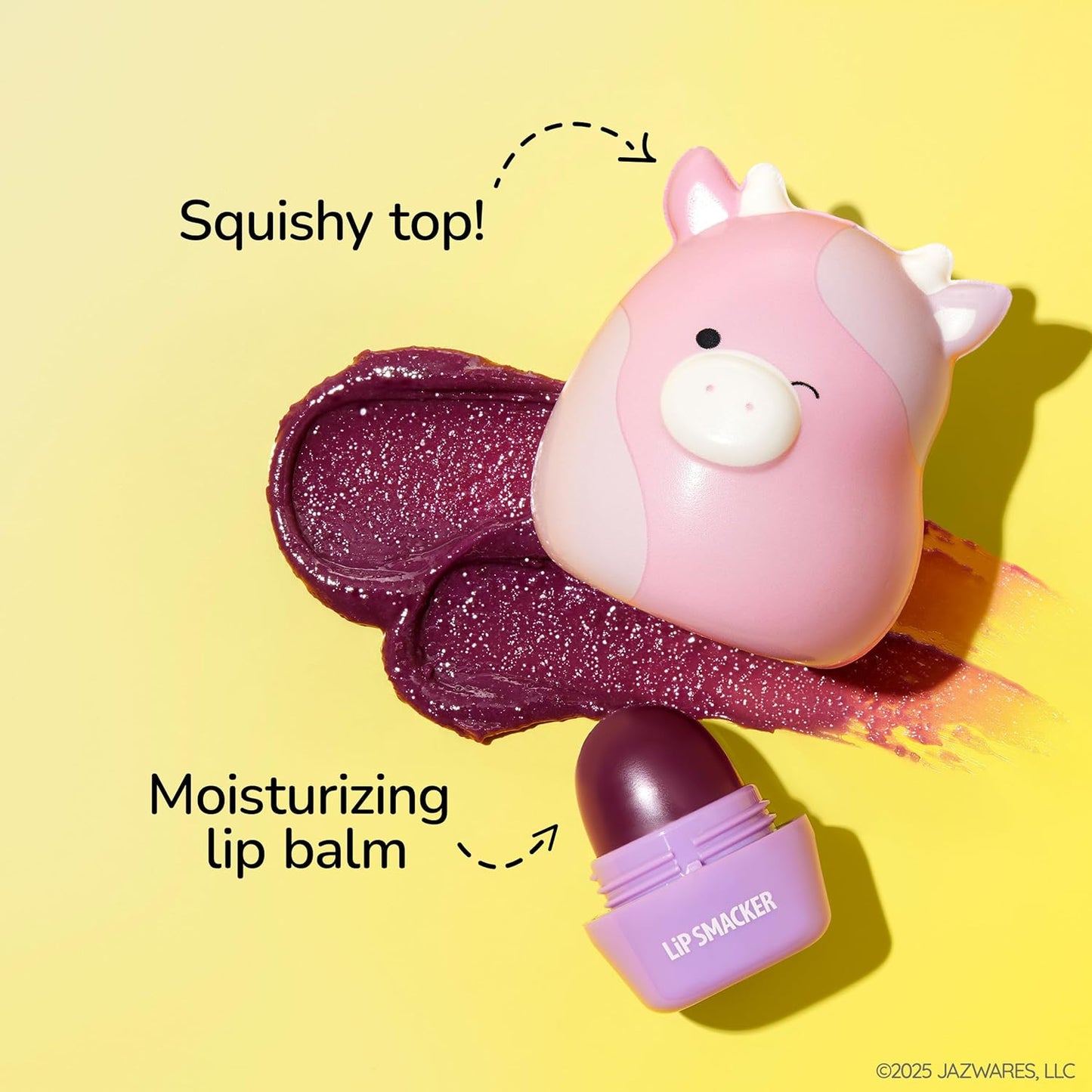 Lip Smacker Squishmallows - Bálsamo labial hidratante, divertido y suave y esponjoso, parte superior coleccionable, hidrata y suaviza - Patty