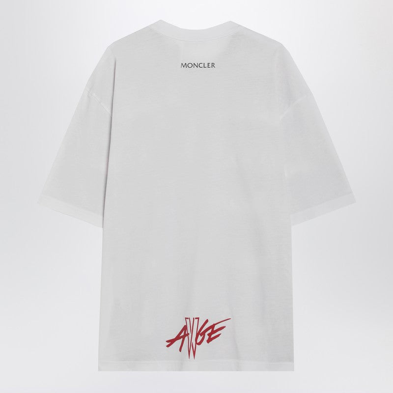 Moncler モンクレールx A $ ApロッキーレッドコットンTシャツとデジタルプリント - Image 3