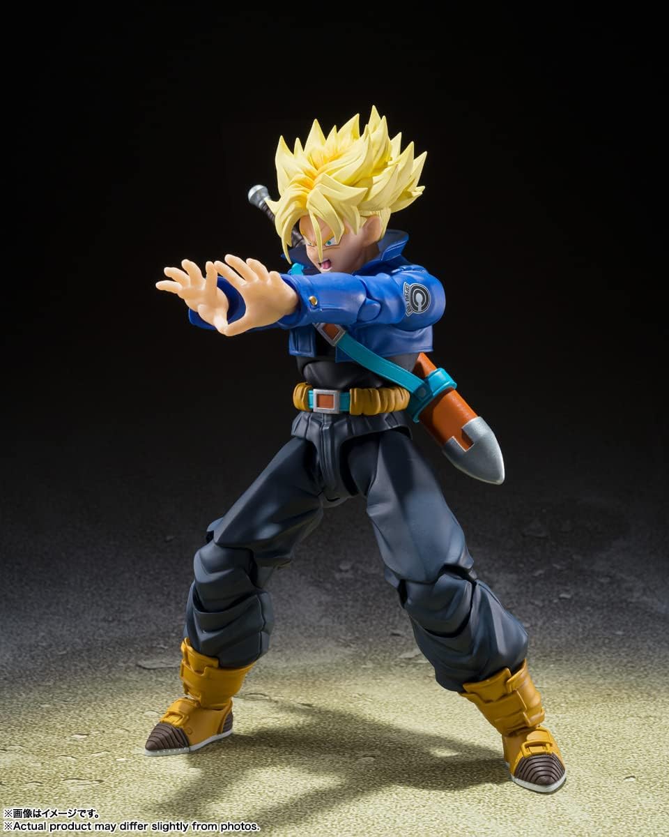 BANDAI SPIRITS S.H. Figuarts Dragon Ball Z Super Saiyan Trunks - Boy From The Future, Approx. 5.5 inches (140 mm), PVC & ABS Pre-painted Action Figure