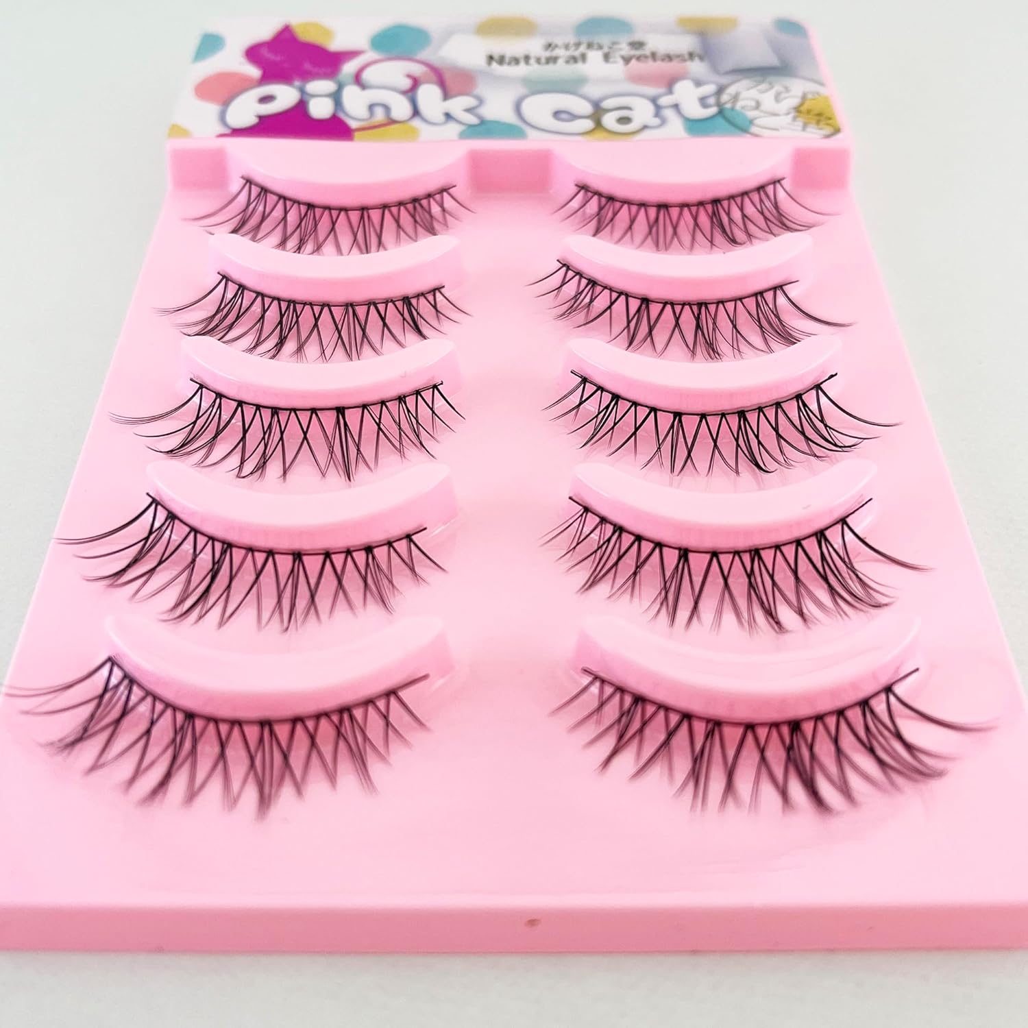 Kagonekodo False Eyelashes (Black Axis NS-08, Black, 5 pairs, Natural Wing, 0.1 - 0.4 inches (4 - 10 mm) NS-08