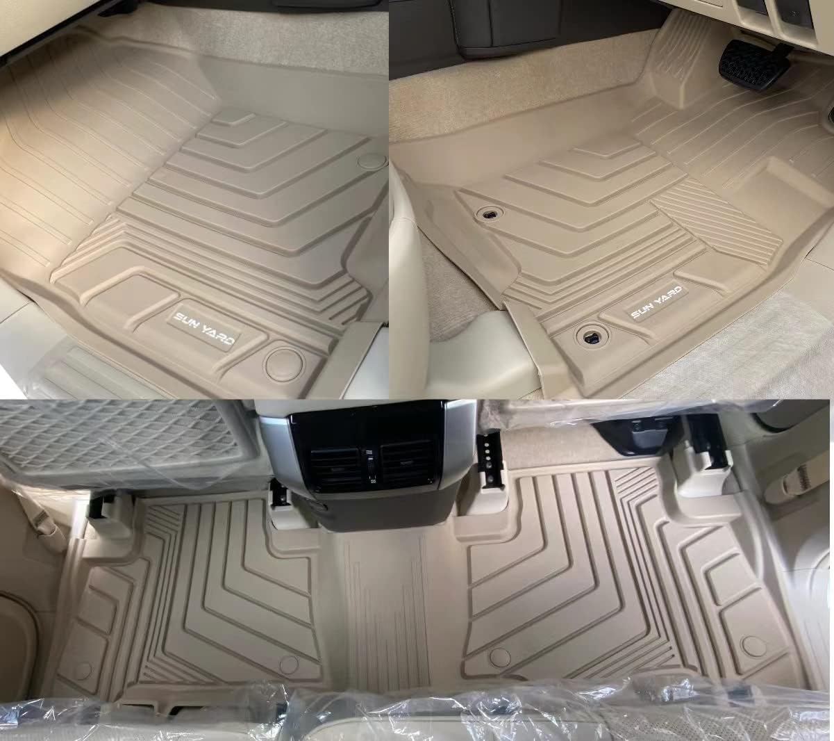 SunYard Toyota Land Cruiser Prado 150 Series Floor Mat, Beige, Custom Designed for Vehicles, Waterproof, Custom Parts (Beige, For 5/7 Seaters) Floor Mat)