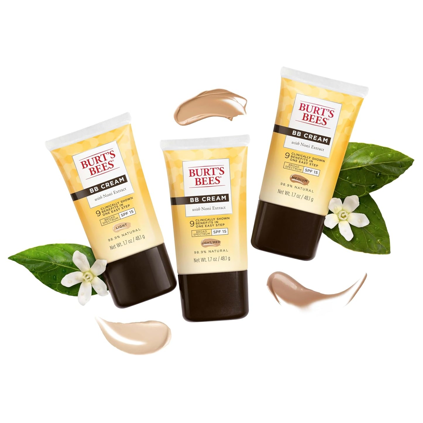 Crema Burt's Bees con SPF 15, 1.7 onzas, Light/Medium
