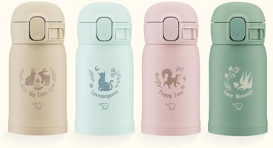 Zojirushi SM-WP24-GZ Water Bottle, One-Touch Stainless Mug, Seamless, 0.063 gal (0.24 L), Ash Green
