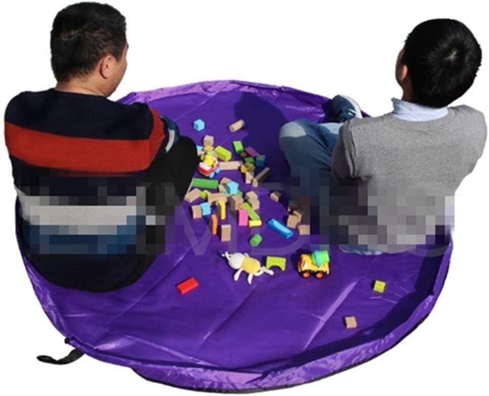 Samcos Toy Storage Bag, Children's Play Mat, Large Capacity, 59.1 inches (150 cm), Diameter 59.1 inches (150 cm), Foldable Toy Storage Bag, Easy Cleanup, Storage Supplies (Purple)