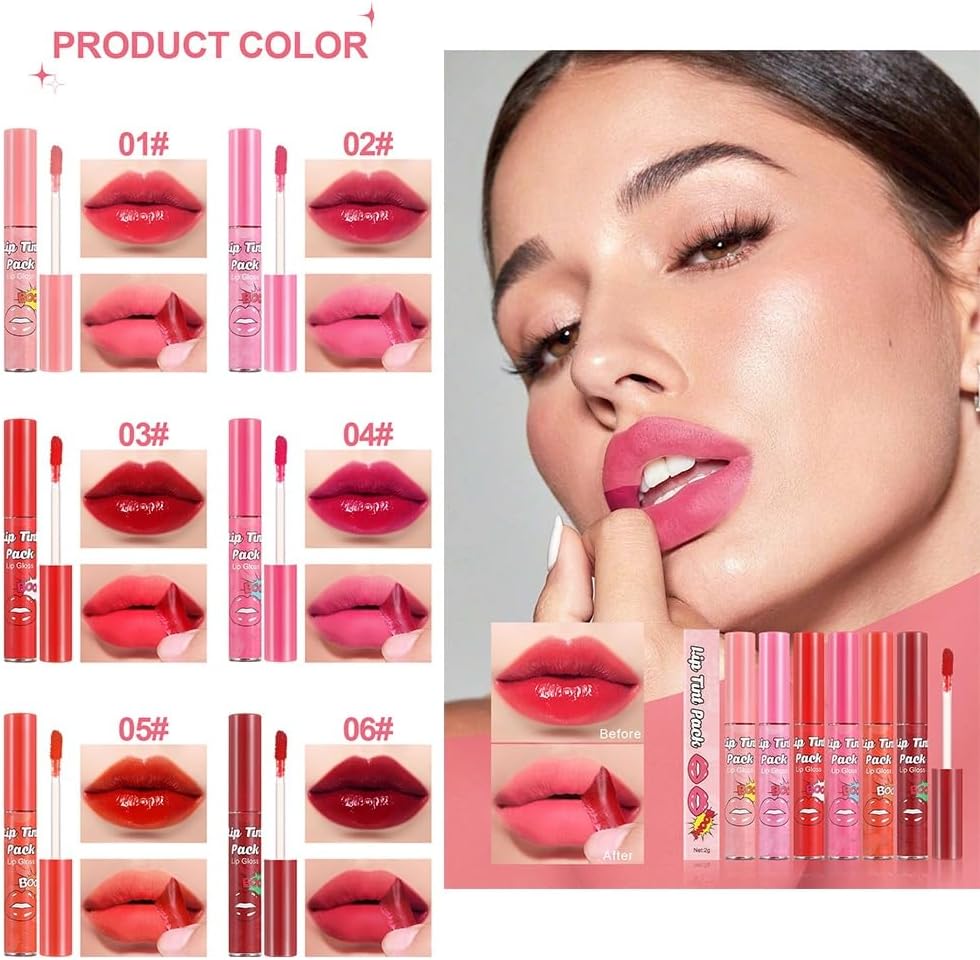 Removable moisturizing lip mask, lip gloss, removable lip stain, liquid lipstick, not easy to fade, easy to color, suitable for beginners, 24 hours waterproof, unique effect(05#)