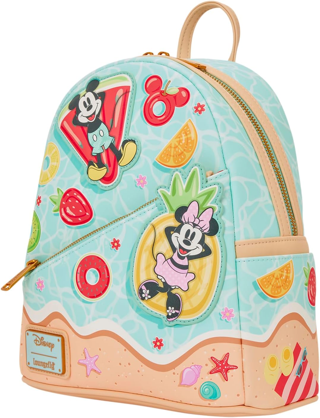 Loungefly Disney: Mickey y Minnie - Correas de hombro ajustables - Mini mochila divertida de playa - Ideal para niños y adultos - Bolsas coleccionables