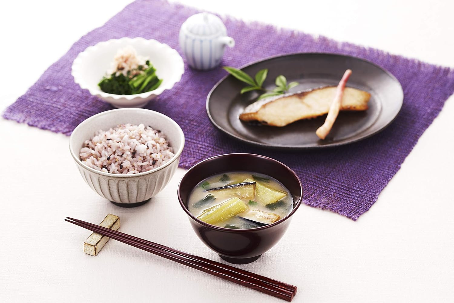 Amano Foods Itsumono Miso Soup, Luxury Grilled Eggplant, 0.3 oz (9.1 g) x 10 Packs