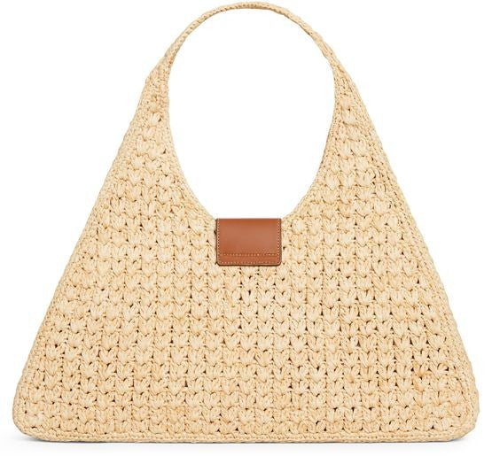 CELINE Cabas triangle in raffia and calfskin - Image 3