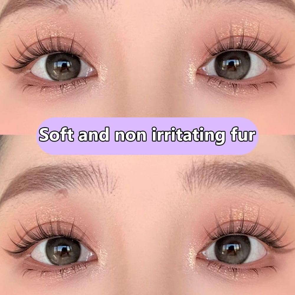 False Eyelashes, No Glue Required, High Adhesion, Cute, 3D Feel, Partial Eyelashes, Bulk Feel, Popular, Beginners, Easy to Install, Durable, Eye Makeup, Natural False, Lightweight, Comfortable, For