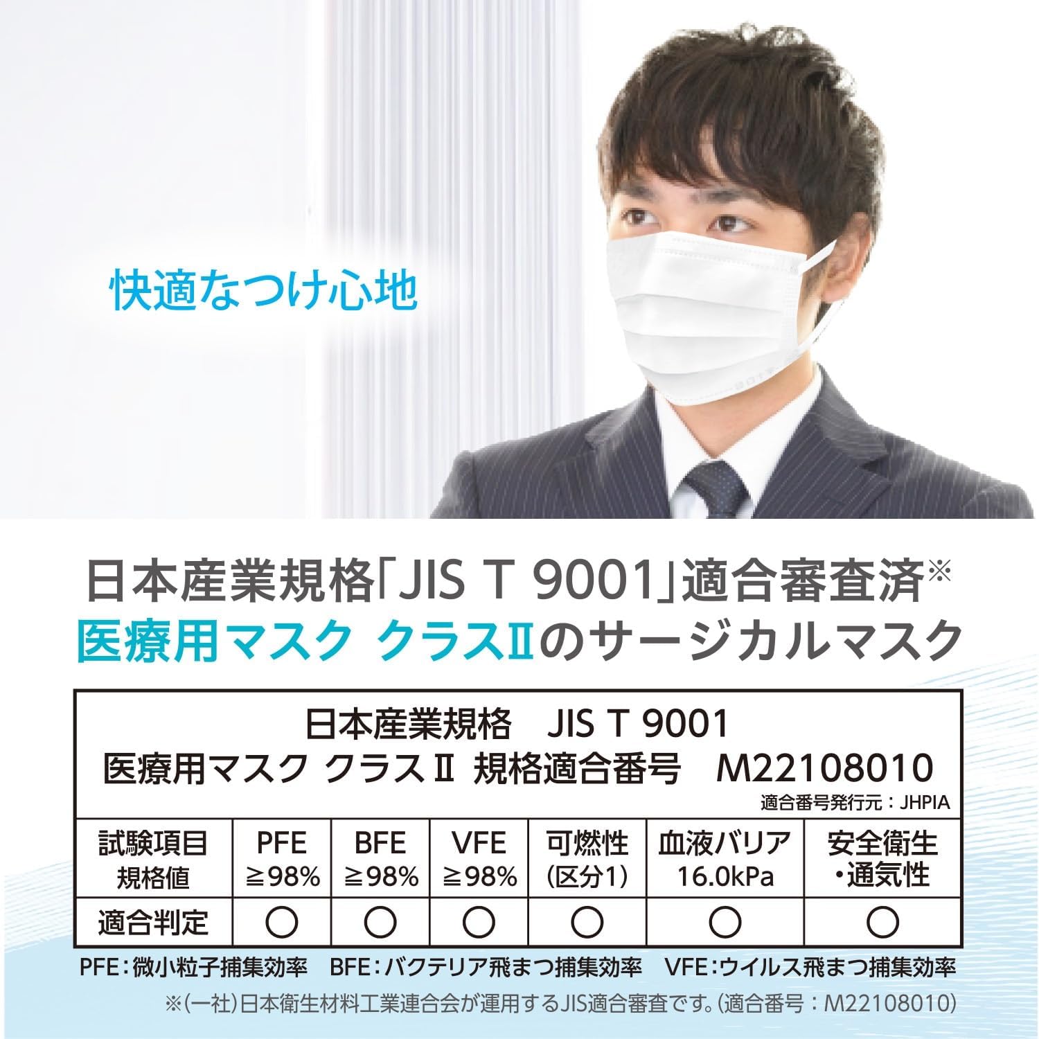 Hakujouji Surgical Mask Premium, Normal, 50 Pieces, JIS Standard Medical Masks, Class II