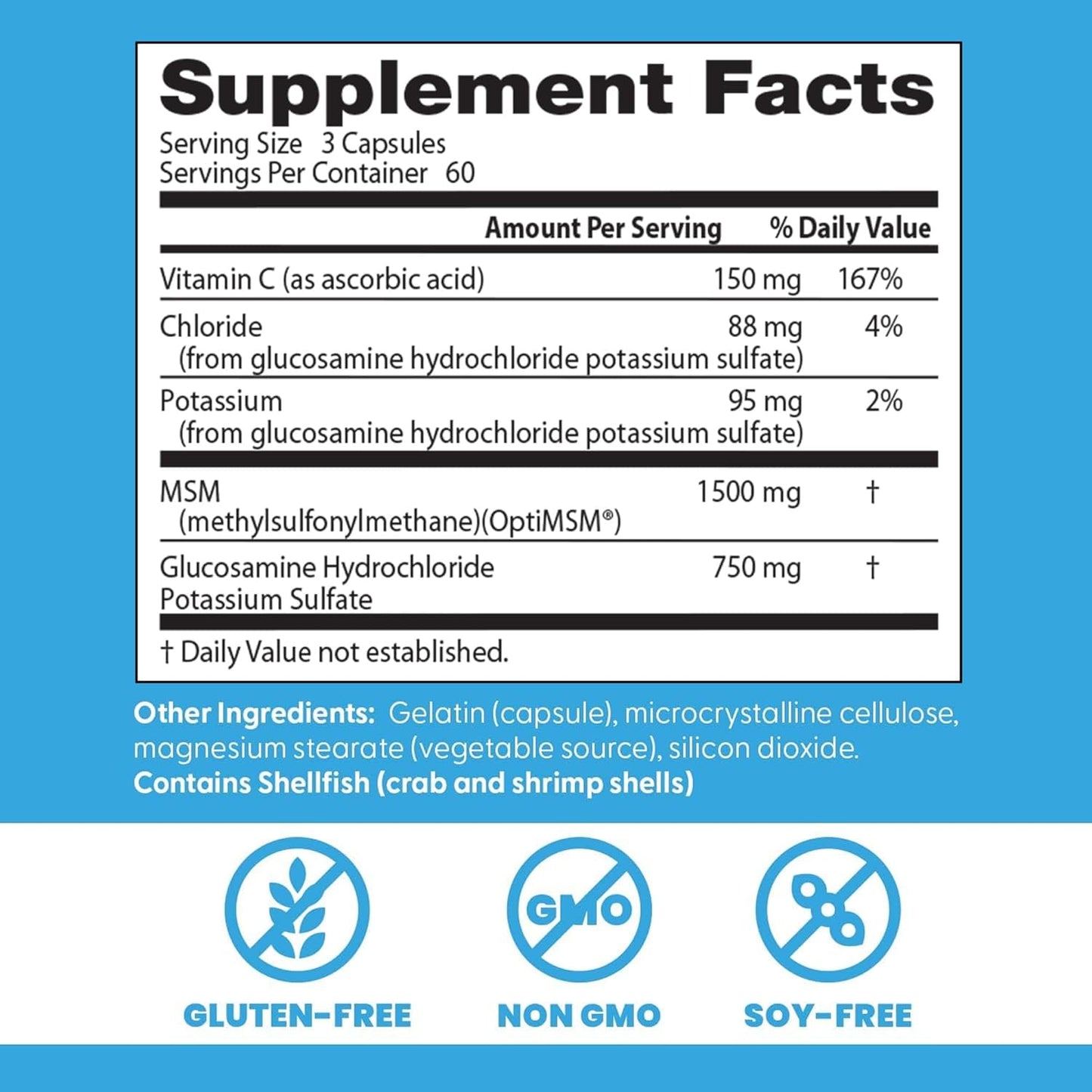 Doctors Best Synergistic/Glucosamine/OptiMSM Formula, 180c