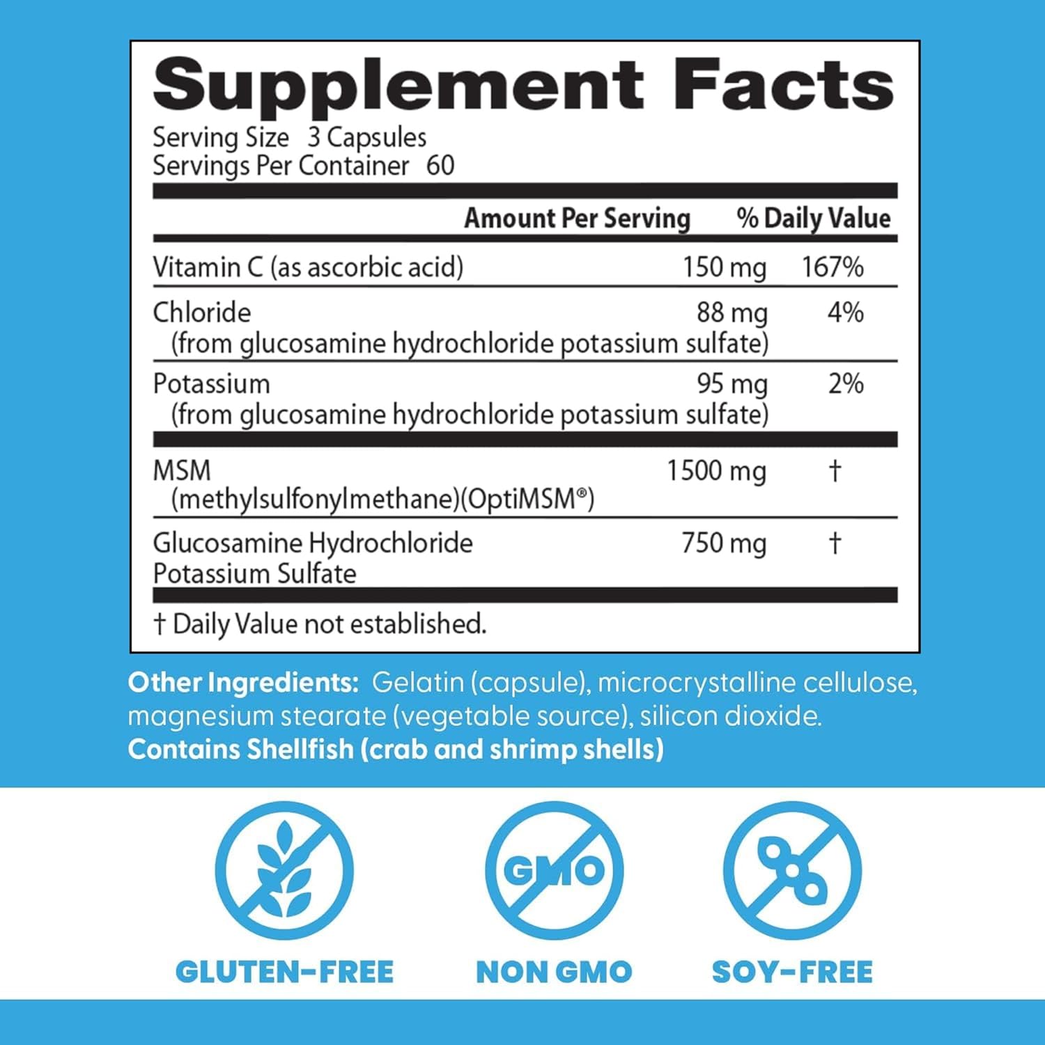 Doctors Best Synergistic/Glucosamine/OptiMSM Formula, 180c