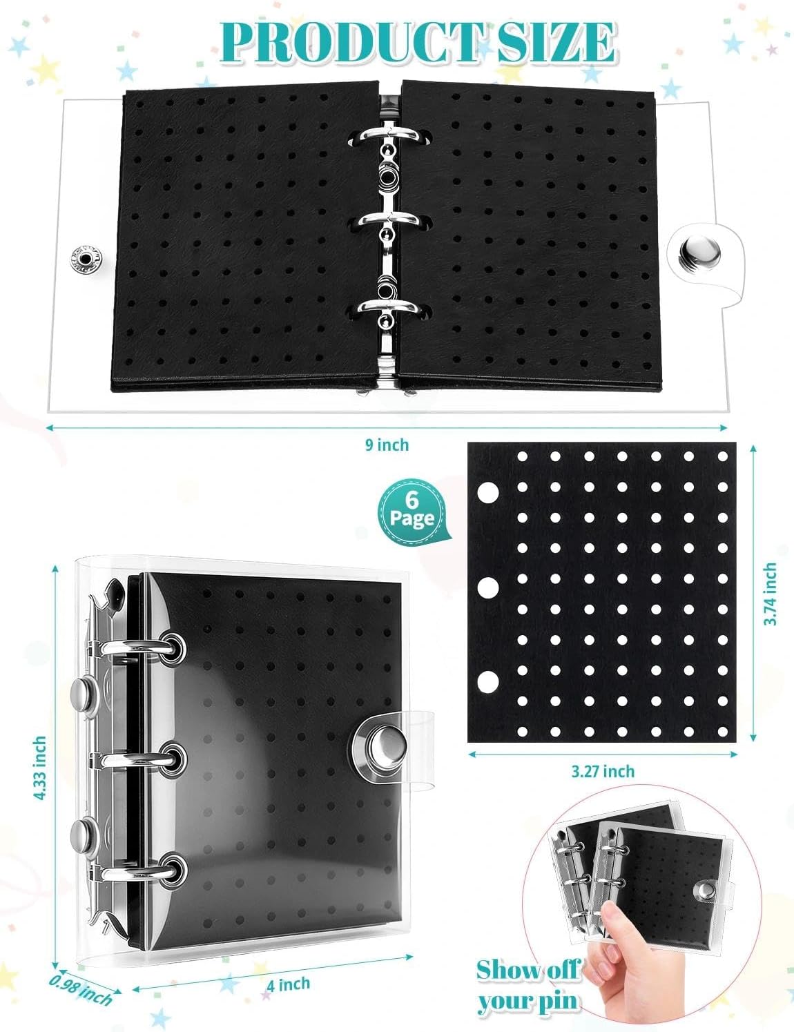 2 unids Mini esmalte Pin Display Book Portable Pin Trading Book Organizador caso | Mini tablero de pines con páginas protectoras, carpeta compacta para mostrar insignias, broches, colecciones de joyas