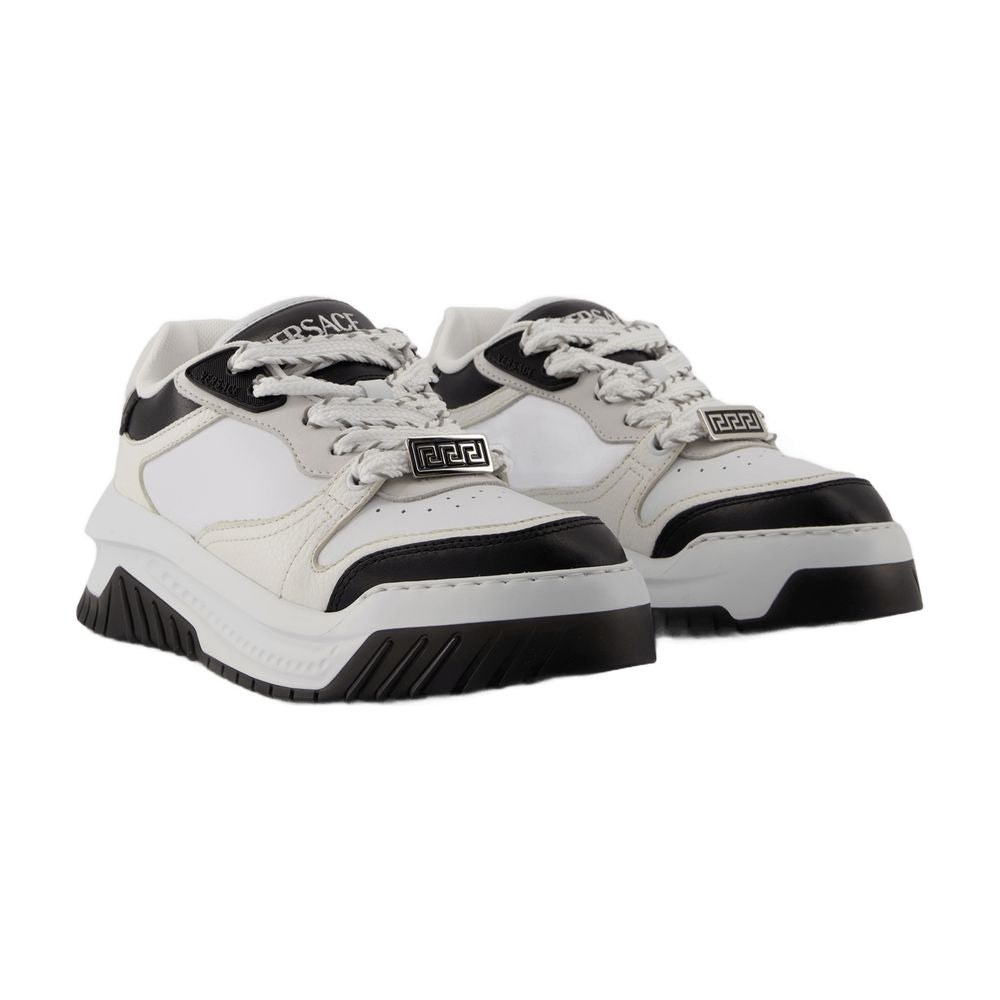Versace スニーカーヴェルサーチレザーブラック/ホワイト - Image 3