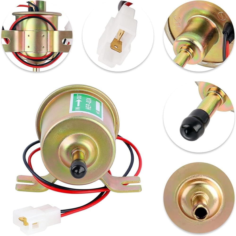 Zxm汎用 12V /24V電磁 燃料ポンプ フューエルポンプ 取りつけボルトΦ8mm軽自動車 自動車 船 旧車の補修 キャブ車 建機 農機具 (ゴールド 24V)