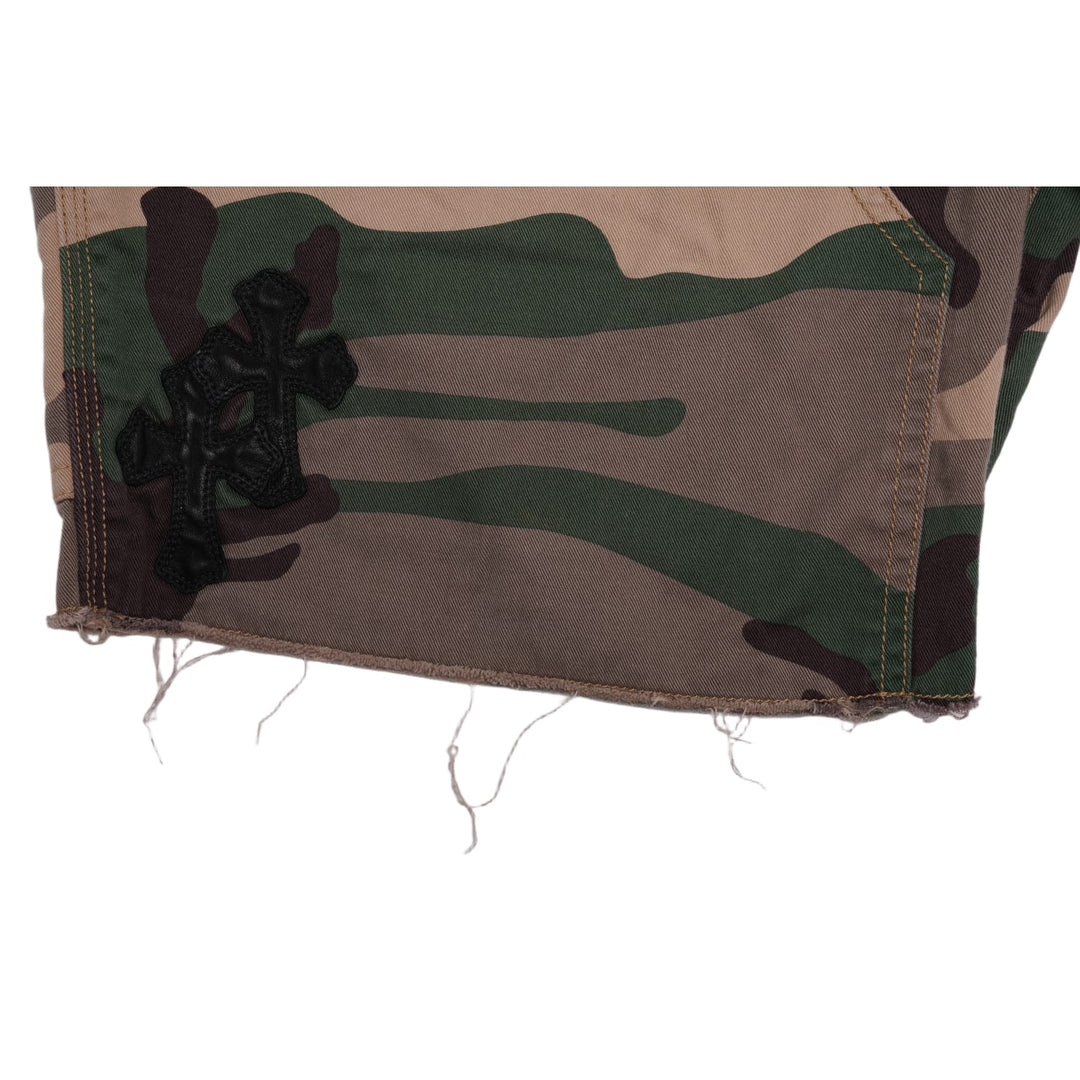 CHROME HEARTS MATTY BOY 'WOODLAND CAMO' SEX RECORDS CARPENTER SHORTS
