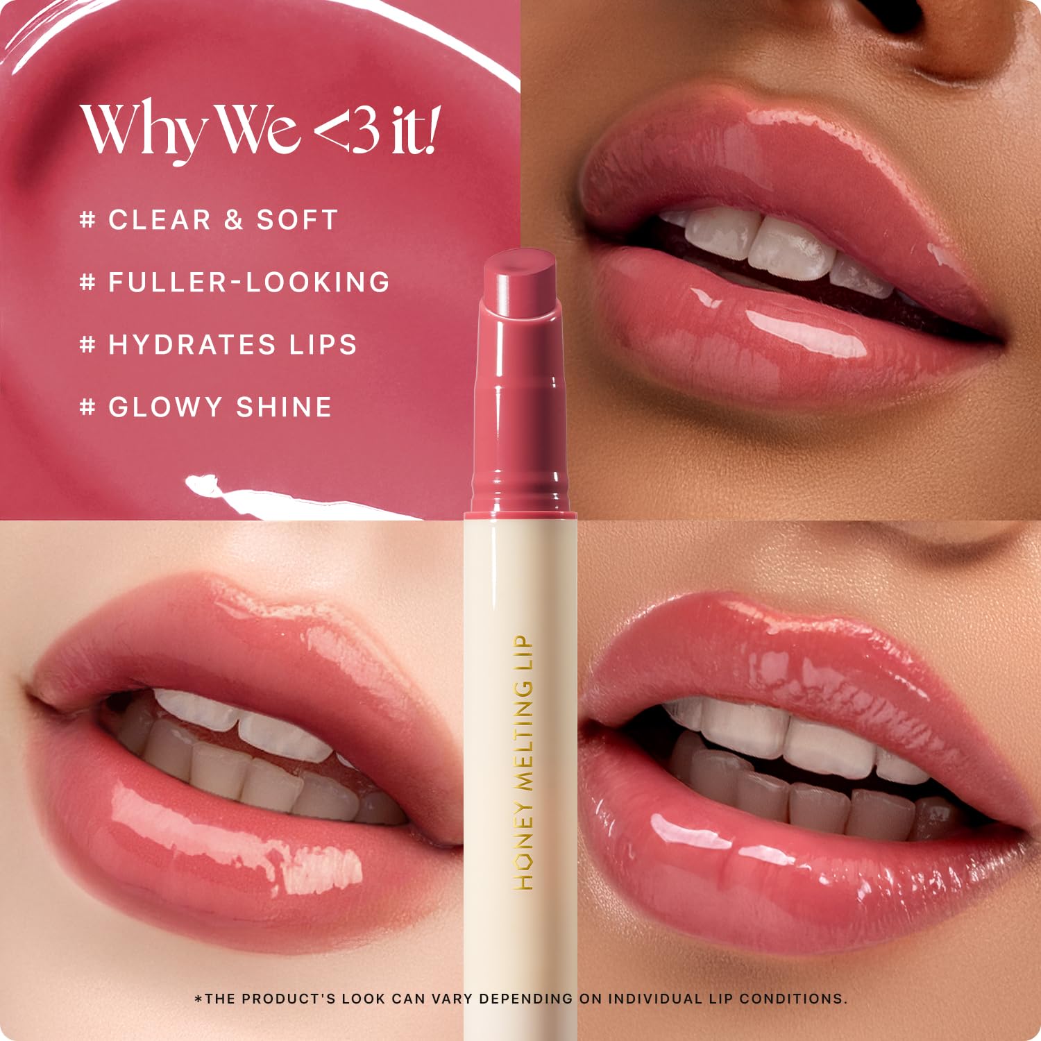 Nature Republic Labios de fusión de miel (03 BERRY) Palo de labios suave, brillo hidratante, bálsamos hidratantes, tinte transparente, brillo y acabado brillante, maquillaje coreano