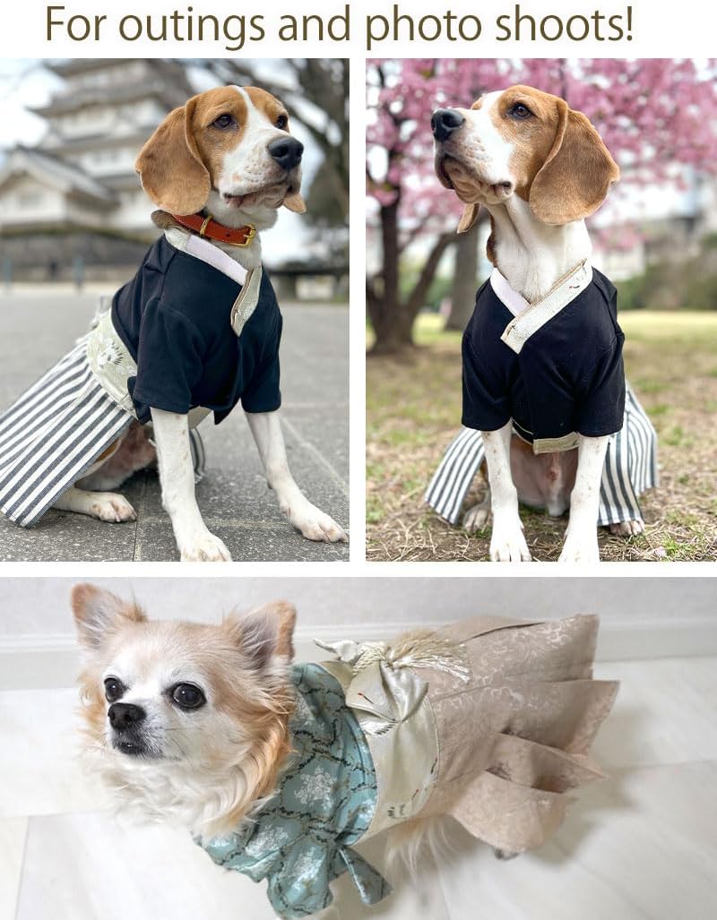 ONEKOSAMA OINUSAMA Dog Clothes Cat Cat Kimono Kimono Kimono Dog Wear Festival New Year Shichi-Go-San Small Dog Large Dog Small Large Size [Damask Pattern/Pink/XS]