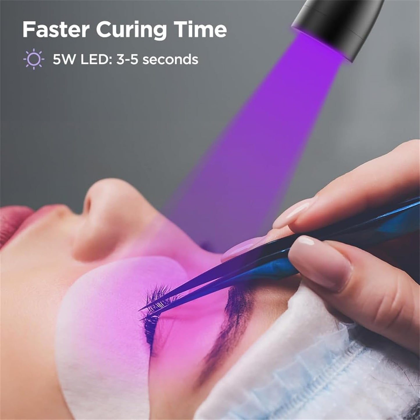 LED Light, Matsueku Dedicated Foot Switch, Allergy Reduction, Eyelash Extension, Speed Up Treatment, LED Glue Curing UV Light, Eyelash Magnification Lamp, UV Light, Eyelash Extension, Glue, Desk UV