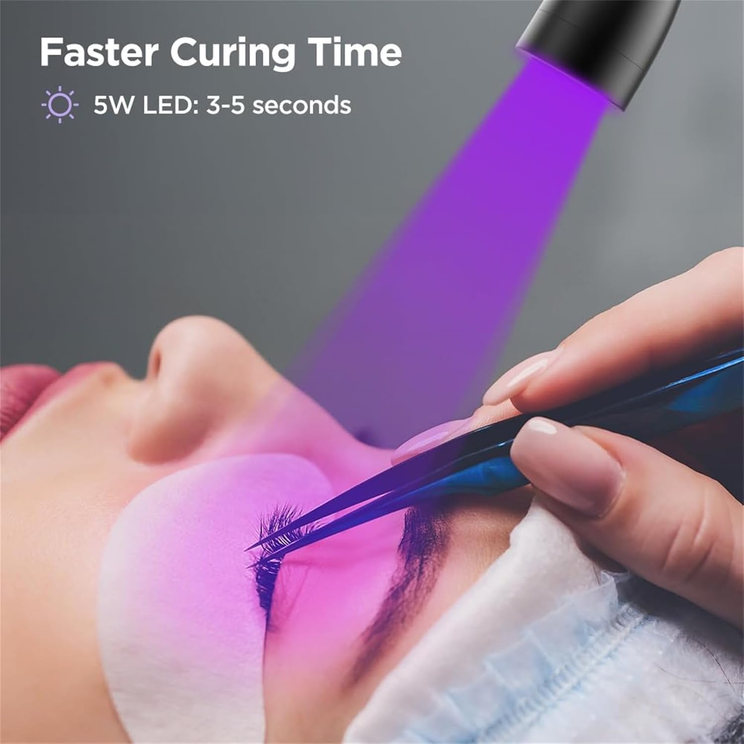 LED Light, Matsueku Dedicated Foot Switch, Allergy Reduction, Eyelash Extension, Speed Up Treatment, LED Glue Curing UV Light, Eyelash Magnification Lamp, UV Light, Eyelash Extension, Glue, Desk UV