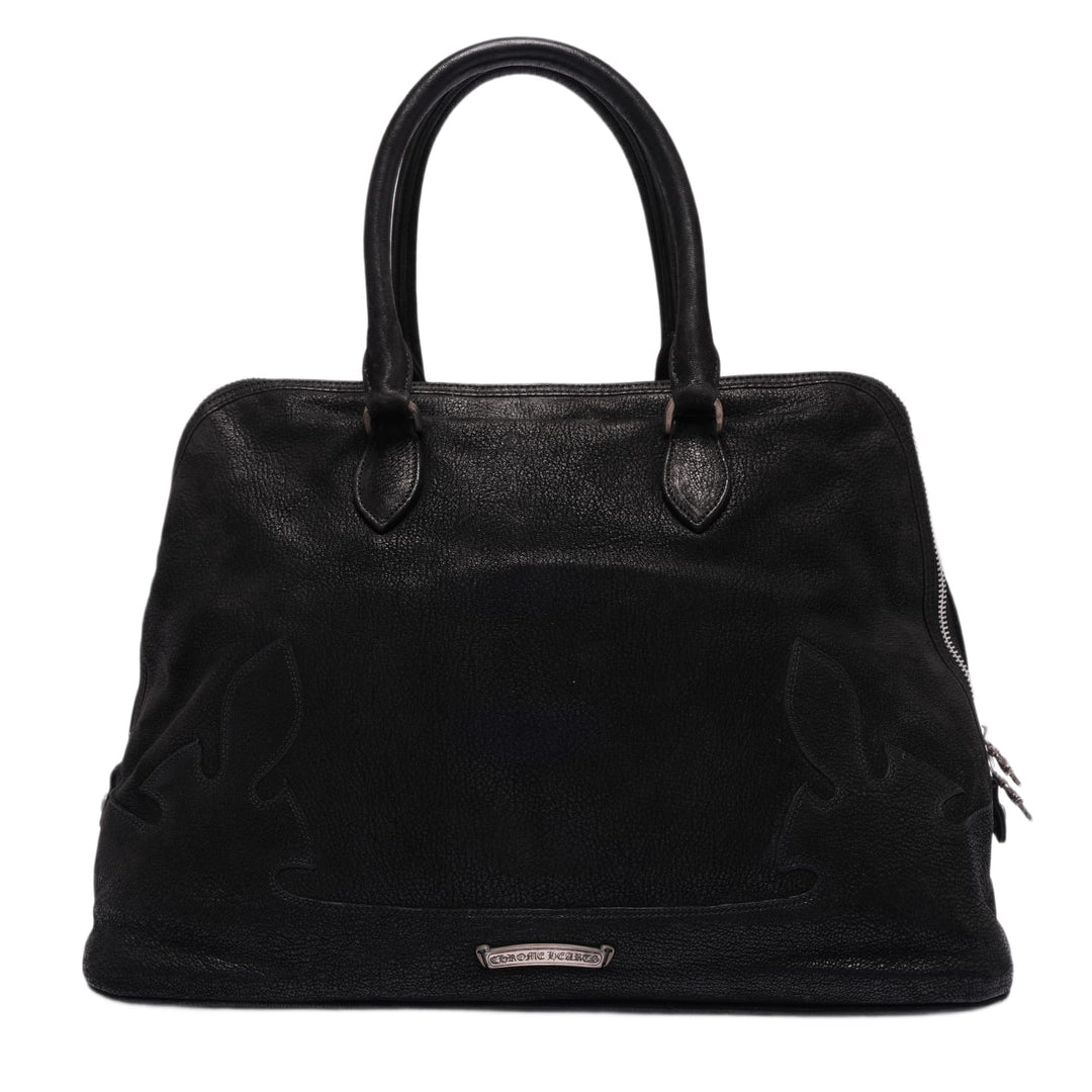 CHROME HEARTS 'XL DAGGER' BLACK NUBUCK BOWLING BAG