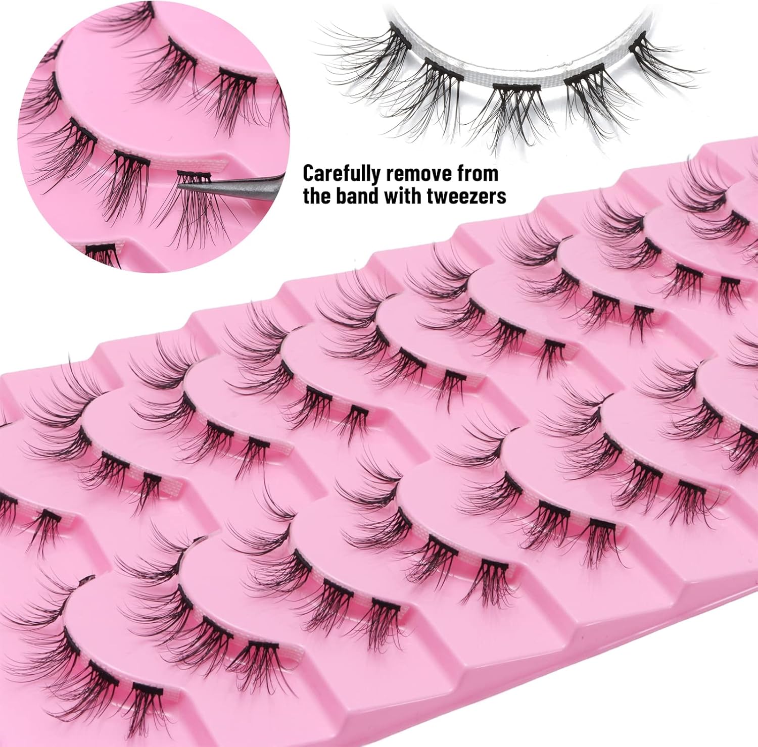 10 Pairs Cluster Eyelashes Natural Look Manga Lush Cluster C Curl Faint Individual Eyelashes Cat Eye Eyelashes DIY Eyelash Extensions (TM30)