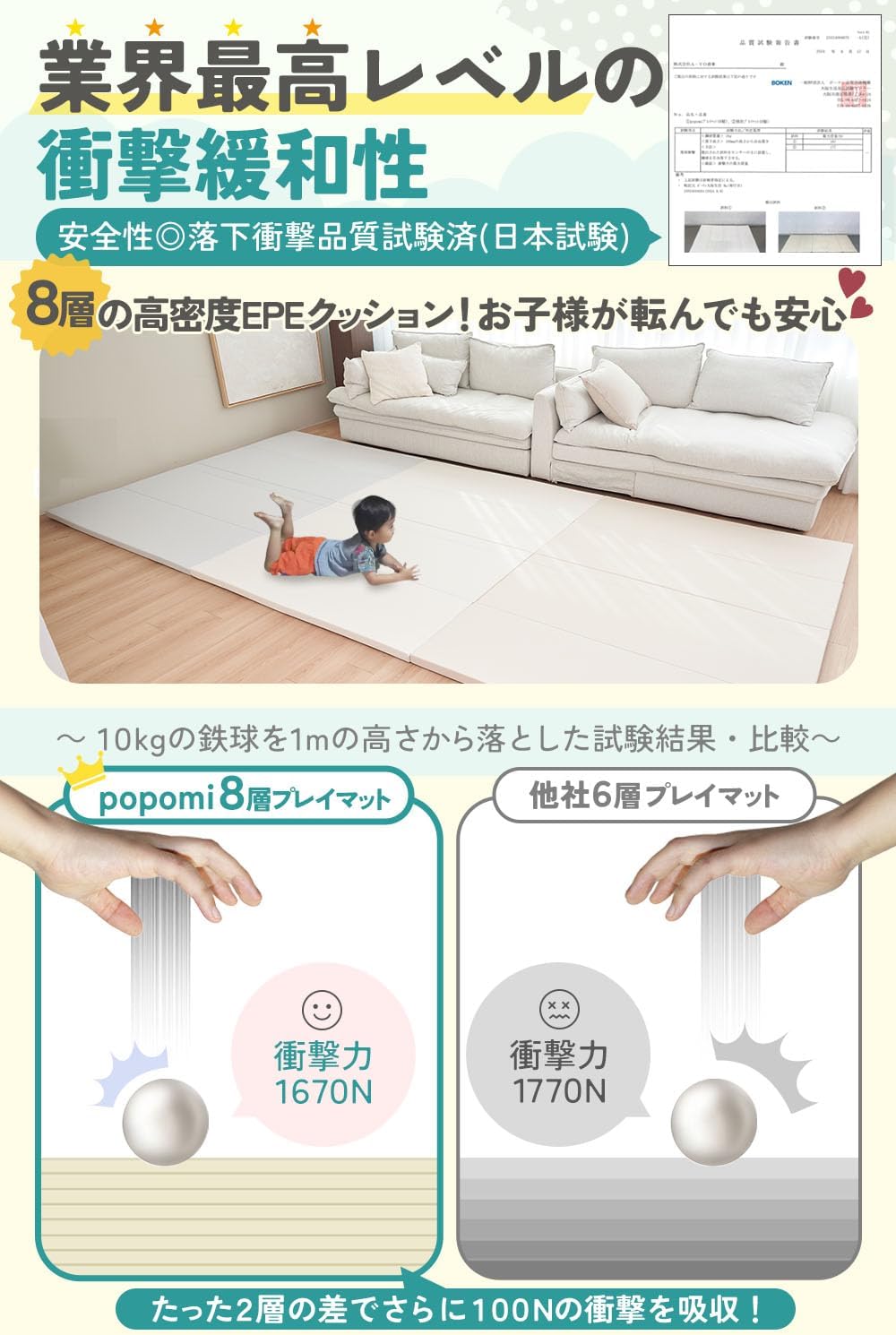 Popomi Clean Antibacterial Play Mat