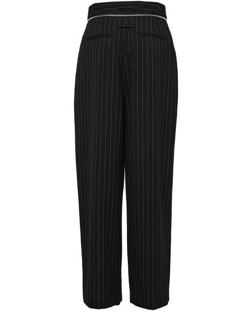 JEAN PAUL GAULTIER ピンストライプ ウール製 クロップドテーラードパンツ、ジップオフベルト付き - Image 3