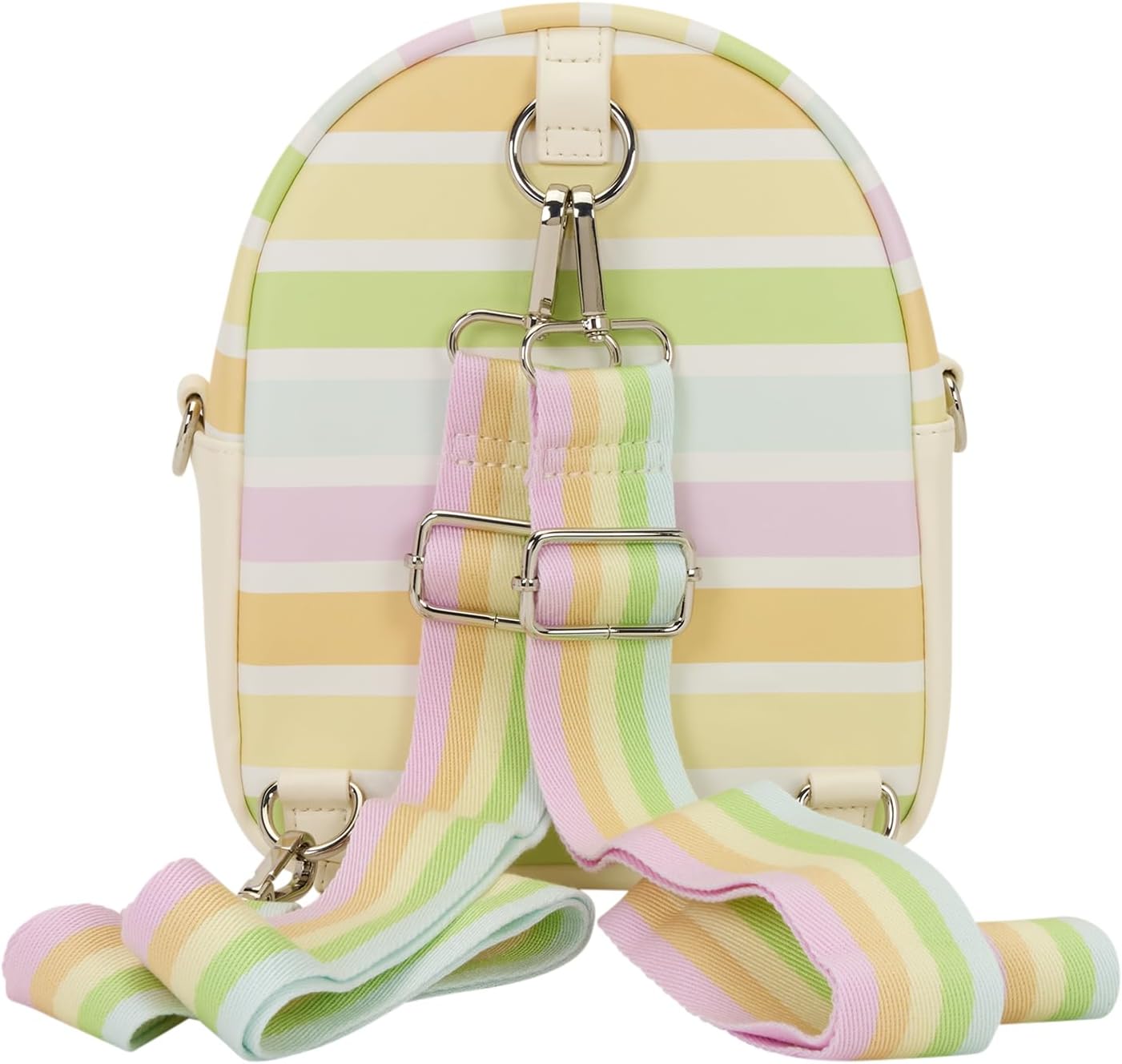 Disney Mickey & Friends Rainbow Stripes Mini mochila convertible y bolsa cruzada