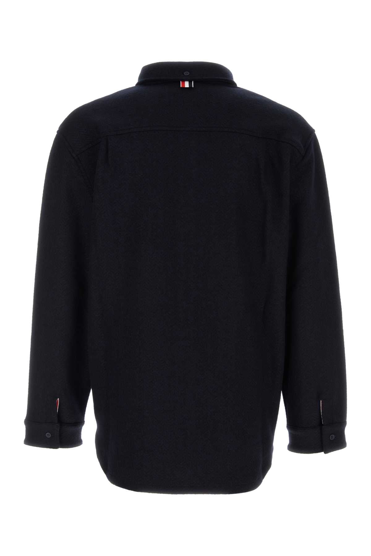 Thom Thom Browne Midnight Blue Cotton Blend Oversize Shirt - Image 3