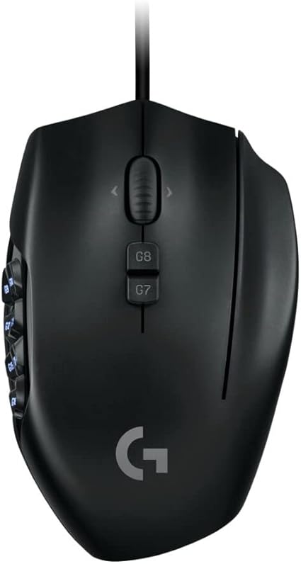 Logicool G G600t Gaming Mouse, Wired Gaming Mouse, USB Connection, LIGHTSYNC, RGB MMO, For Gaming, Multi-Buttons, 20 Program Buttons, PC Windows, Mac, Black, PC Window, Mac, Domestic Authentic