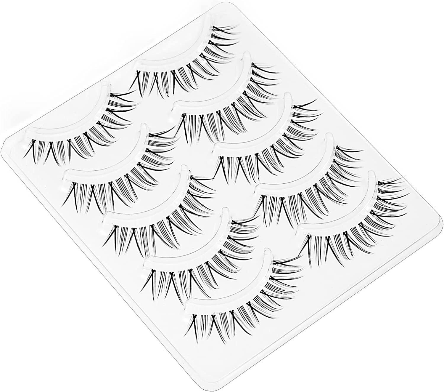 False Eyelashes, 3D, 5 Pairs Natural Eyelashes, Butt Eyelashes, Handmade, Reusable Eyelashes, Long Lasting, Natural, Waterproof, Ultra Lightweight, Everyday Use, Actress Eyelashes, Thin Makeup,